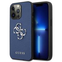 Guess Saffiano 4G Big Silver Logo - Etui iPhone 13 Pro Max (niebieski)