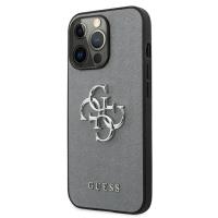 Guess Saffiano 4G Big Silver Logo - Etui iPhone 13 Pro Max (szary)