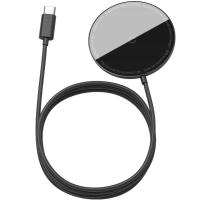 Baseus Simple Mini - Ładowarka indukcyjna bezprzewodowa Mag Safe 15 W (czarny)
