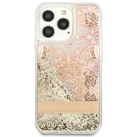 Guess Liquid Glitter Paisley - Etui iPhone 13 Pro (złoty)