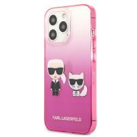 Karl Lagerfeld Gradient Ikonik Karl & Choupette - Etui iPhone 13 Pro Max (różowy)