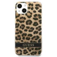 Guess Leopard Electro Stripe - Etui iPhone 13 mini (Brown)