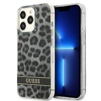 Guess Leopard Electro Stripe - Etui iPhone 13 Pro (Grey)