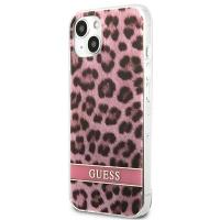 Guess Leopard Electro Stripe - Etui iPhone 13 (Pink)