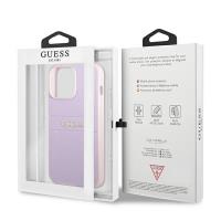 Guess Saffiano Hot Stamp & Metal Logo – Etui iPhone 13 Pro (liliowy)