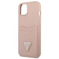 Guess Saffiano Double Card Triangle - Etui iPhone 13 (różowy)