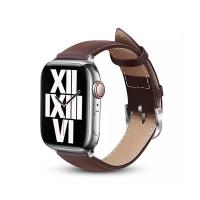 Crong Noble Band - Pasek z naturalnej skóry do Apple Watch 42/44/45 mm (Espresso)
