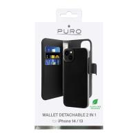PURO Wallet Detachable - Etui 2w1 iPhone 14 / 13 (czarny)
