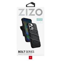 ZIZO BOLT Series - Pancerne etui iPhone 14 Pro Max ze szkłem 9H na ekran + uchwyt z podstawką (czarny)