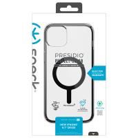 Speck Presidio Perfect-Clear with Impact Geometry + MagSafe - Etui iPhone 15 Plus / 14 Plus z powłoką MICROBAN (Clear / Black)