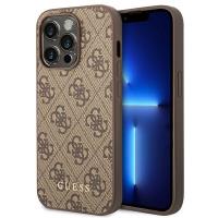 Guess 4G Metal Gold Logo – Etui iPhone 14 Pro (brązowy)