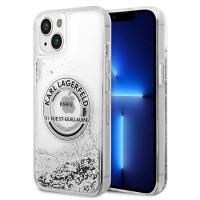 Karl Lagerfeld Liquid Glitter Round RSG Logo Case – Etui iPhone 14 (srebrny)