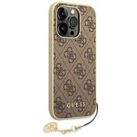 Guess 4G Charms Collection - Etui iPhone 14 Pro Max (brązowy)