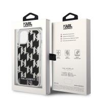 Karl Lagerfeld Monogram Liquid Glitter - Etui iPhone 14 (czarny)