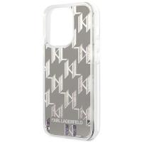 Karl Lagerfeld Monogram Liquid Glitter - Etui iPhone 14 Pro Max (srebrny)