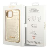 Guess Croco Collection – Etui iPhone 14 Plus (złoty)