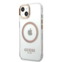 Guess Metal Outline Magsafe - Etui iPhone 13 (przezroczysty / złoty)
