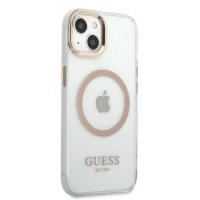 Guess Metal Outline Magsafe - Etui iPhone 13 (przezroczysty / złoty)