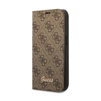 Guess 4G Metal Camera Outline Booktype Case - Etui iPhone 14 Pro Max (brązowy)
