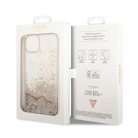Guess Liquid Glitter Charms - Etui iPhone 14 (złoty)