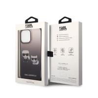 Karl Lagerfeld Gradient Ikonik Karl & Choupette - Etui iPhone 14 Pro (czarny)