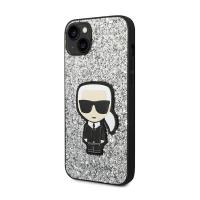 Karl Lagerfeld Glitter Flakes Ikonik - Etui iPhone 14 Plus (srebrny)