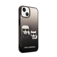 Karl Lagerfeld Gradient Ikonik Karl & Choupette - Etui iPhone 14 Plus (czarny)