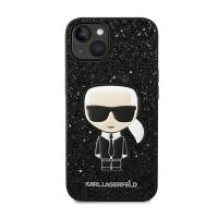 Karl Lagerfeld Glitter Flakes Ikonik - Etui iPhone 14 (czarny)