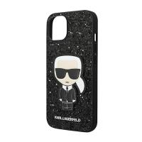 Karl Lagerfeld Glitter Flakes Ikonik - Etui iPhone 14 (czarny)
