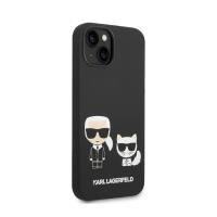 Karl Lagerfeld Liquid Silicone Karl & Choupette MagSafe - Etui iPhone 14 (czarny)