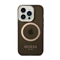 Guess Gold Outline Translucent MagSafe - Etui iPhone 14 Pro (czarny)