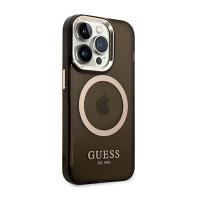 Guess Gold Outline Translucent MagSafe - Etui iPhone 14 Pro (czarny)