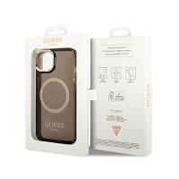 Guess Gold Outline Translucent MagSafe - Etui iPhone 14 (czarny)