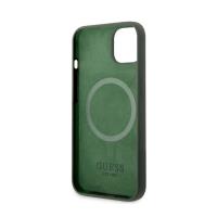 Guess Silicone Logo Plate MagSafe - Etui iPhone 13 (zielony)