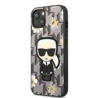 Karl Lagerfeld Iconic Karl Flower - Etui iPhone 13 Mini (szary)