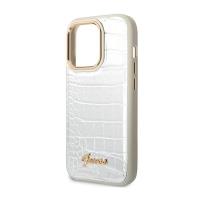 Guess Croco Collection – Etui iPhone 14 Pro (srebrny)