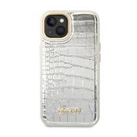 Guess Croco Collection – Etui iPhone 14 Plus (srebrny)