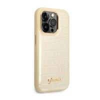 Guess Croco Collection – Etui iPhone 14 Pro Max (złoty)