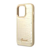 Guess Croco Collection – Etui iPhone 14 Pro Max (złoty)