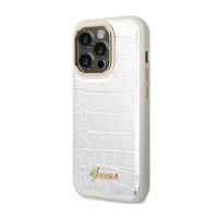 Guess Croco Collection – Etui iPhone 14 Pro Max (srebrny)