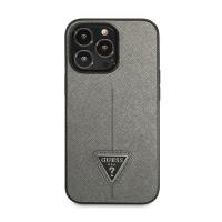 Guess Saffiano Triangle Logo Case – Etui iPhone 14 Pro (srebrny)