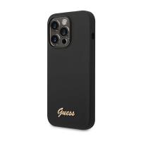 Guess Silicone Vintage - Etui iPhone 14 Pro (czarny)