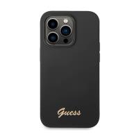 Guess Silicone Vintage - Etui iPhone 14 Pro (czarny)