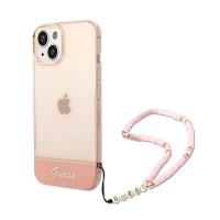 Guess Translucent Pearl Strap - Etui iPhone 14 (różowy)