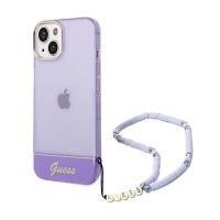 Guess Translucent Pearl Strap - Etui iPhone 14 (fioletowy)