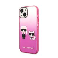 Karl Lagerfeld Gradient Ikonik Karl & Choupette - Etui iPhone 14 Plus (różowy)