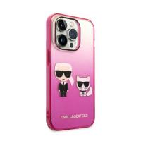 Karl Lagerfeld Gradient Ikonik Karl & Choupette - Etui iPhone 14 Pro Max (różowy)