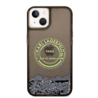 Karl Lagerfeld Liquid Glitter Round RSG Logo Case - Etui iPhone 14 Plus (czarny)