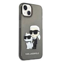 Karl Lagerfeld IML Glitter NFT Karl & Choupette - Etui iPhone 14 Plus (czarny)