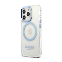 Guess Metal Outline Magsafe - Etui iPhone 13 Pro (przezroczysty / niebieski)